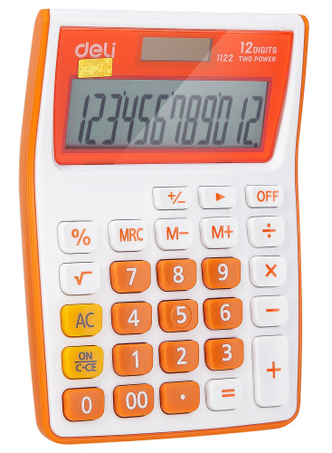 Купить Калькулятор настольный Deli E1122/OR оранжевый 12-разр. в Липецке фото 2