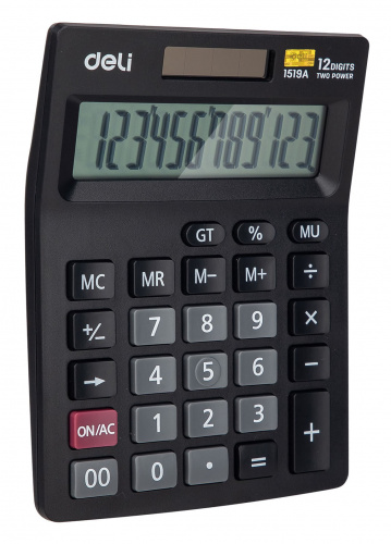 Купить Калькулятор настольный Deli E1519A черный 12-разр. в Липецке