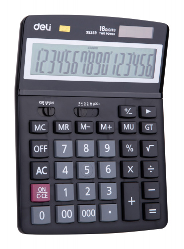 Купить Калькулятор настольный Deli E39259 черный 16-разр. в Липецке фото 3