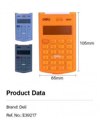 Купить Калькулятор карманный Deli E39217/OR оранжевый 8-разр. в Липецке фото 8