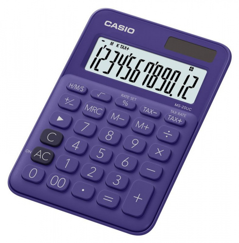 Купить Калькулятор настольный Casio MS-20UC-PL-S-EC фиолетовый 12-разр. в Липецке