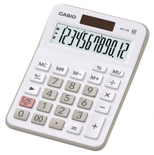 Купить Калькулятор настольный Casio MX-12B-WE белый/серый 12-разр. в Липецке
