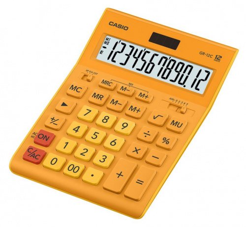 Купить Калькулятор настольный Casio GR-12C-RG оранжевый 12-разр. в Липецке