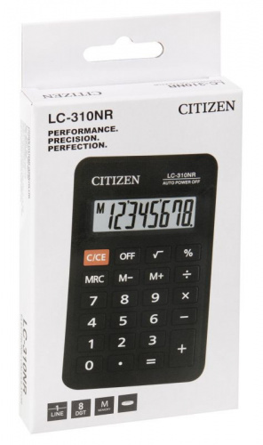 Купить Калькулятор карманный Citizen LC-310NR, 8 разрядов, питание от батарейки, 69*114*14мм, черный в Липецке фото 3