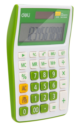 Купить Калькулятор настольный Deli E1238/GRN зеленый 12-разр. в Липецке фото 2