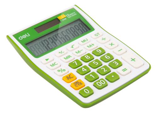 Купить Калькулятор настольный Deli E1238/GRN зеленый 12-разр. в Липецке фото 3