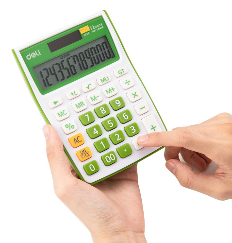 Купить Калькулятор настольный Deli E1238/GRN зеленый 12-разр. в Липецке фото 4