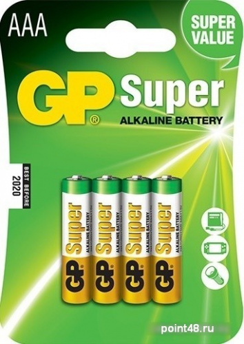 Купить Батарея GP Super Alkaline 24A LR03 AAA (4шт) в Липецке