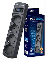 Купить Сетевой фильтр Pilot m-MAX 5м (4 розетки) серый (коробка) в Липецке
