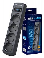 Купить Сетевой фильтр Pilot m-MAX 3м (4 розетки) серый (коробка) в Липецке