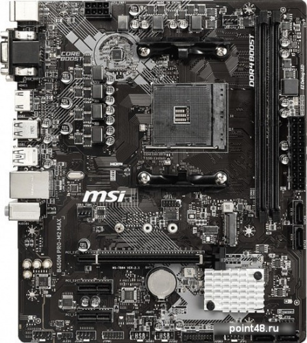 Материнская плата MSI B450M PRO-M2 MAX Soc-AM4 AMD B450 2xDDR4 mATX AC`97 8ch(7.1) GbLAN RAID+VGA+DVI+HDMI