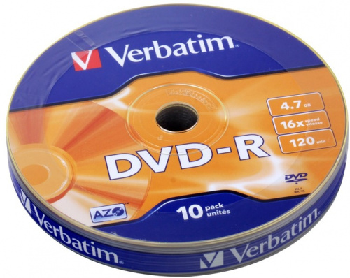 Купить Диск DVD-R Verbatim 4.7Gb 16x bulk (10шт) (43729) в Липецке