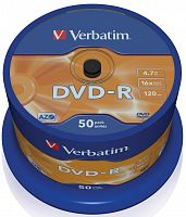 Купить Диск DVD-R 4.7Gb Verbatim 16x Cake Box (50шт) в Липецке