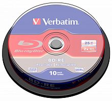 Купить Оптический диск BD-RE VERBATIM 25Гб 2x, 10шт., cake box в Липецке