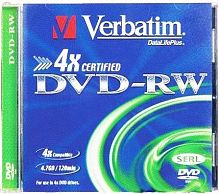 Купить Диск DVD-RW Verbatim 4.7Gb 4x Jewel case (5шт) (43285) в Липецке