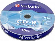 Купить Диск CD-R Verbatim 700Mb 52x Cake Box (10шт) (43725) в Липецке