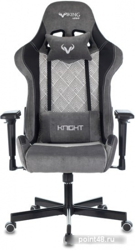 Кресло игровое Zombie VIKING 7 KNIGHT Fabric серый Loft ромбик текстиль/эко.кожа с подголов. крестовина металл фото 2