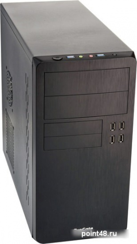 Корпус Exegate EX277192RUS   Minitower SP-415UP Black, mATX <UN500, 120mm> 4*USB+2*USB3.0, HD Audio, петля, без винтовое крепление HDD, датчик вскрытия фото 2