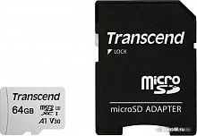 Купить Карта памяти Transcend MicroSDXC 64Gb, Class 10 UHS-I U-1, скорость чтения 95Мб/сек (с адаптером SD) в Липецке