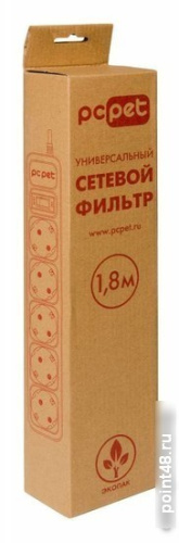 Купить Сетевой фильтр PC PET AP01006-1.8-BK, 1.8м, черный в Липецке фото 3