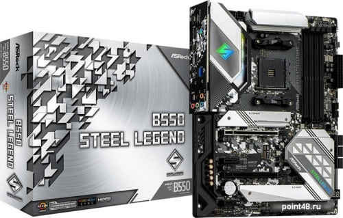 Материнская плата Asrock B550 STEEL LEGEND Soc-AM4 AMD B550 4xDDR4 ATX AC`97 8ch(7.1) 2.5Gg RAID+HDMI+DP фото 2