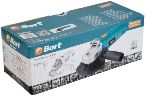 Купить Углошлифовальная машина Bort BWS-610-P 600Вт 11000об/мин рез.шпин.:M14 d=115мм в Липецке фото 3