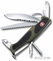 Купить Нож перочинный VICTORINOX RangerGrip 178 0.9663.MWC4, пластик/сталь, черный/зеленый в Липецке