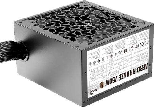 Блок питания Aerocool ATX 750W AERO BRONZE 80+ bronze (24+4+4pin) APFC 120mm fan 6xSATA RTL фото 2