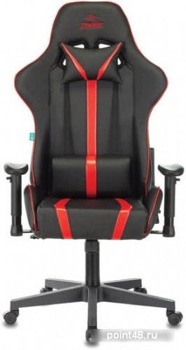 Кресло игровое Zombie A4 черный/красный искусственная кожа с подголов. крестовина пластик фото 3