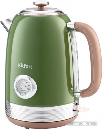 Купить Чайник электрический Kitfort KT-6110 1.7л. 2200Вт зеленый (корпус: нержавеющая сталь) в Липецке