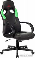 Кресло игровое Zombie RUNNER черный/зеленый искусственная кожа крестовина пластик