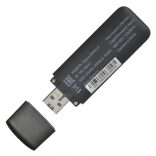 Купить Модем 3G/4G Digma Dongle DW1961-BK USB Wi-Fi Firewall +Router внешний черный в Липецке фото 4
