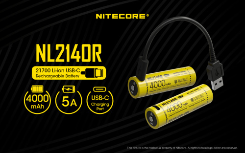 Купить Аккумулятор Nitecore NL2140R 21700 Li-Ion 4000mAh в Липецке фото 2