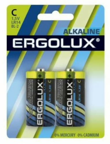 Купить Батарея Ergolux Alkaline LR14 BL-2 C 8450mAh (2шт) блистер в Липецке
