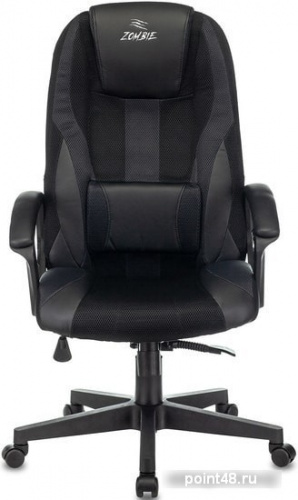 Кресло игровое Zombie 9 черный/серый текстиль/эко.кожа крестовина пластик фото 2
