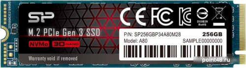 Накопитель SSD Silicon Power PCI-E x4 256Gb SP256GBP34A80M28 M-Series M.2 2280