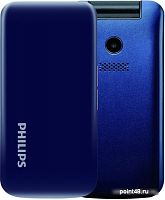Мобильный телефон Philips E255 Xenium 32Mb синий раскладной 2Sim 2.4 240x320 0.3Mpix GSM900/1800 GSM1900 MP3 FM microSD max32Gb в Липецке
