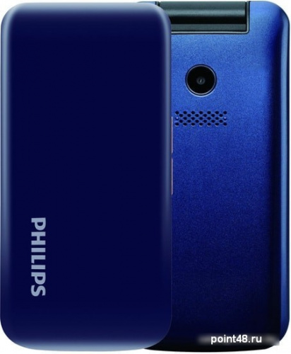 Мобильный телефон Philips E255 Xenium 32Mb синий раскладной 2Sim 2.4 240x320 0.3Mpix GSM900/1800 GSM1900 MP3 FM microSD max32Gb в Липецке