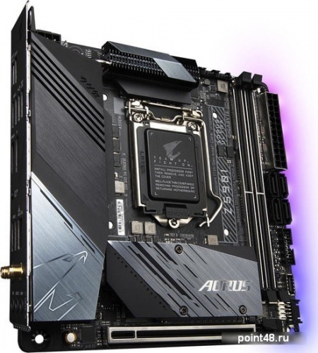 Материнская плата Gigabyte Z590I AORUS ULTRA Soc-1200 Intel Z590 2xDDR4 mini-ITX AC`97 8ch(7.1) 2.5Gg RAID+HDMI+DP фото 2