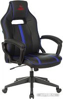 Кресло игровое ZOMBIE VIKING ZOMBIE A3 BL, PL, экокожа черный/синий, топ-ган (до 180кг)