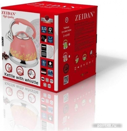 Купить ZEIDAN Чайник со свистком Z-4249 розовый 3л в Липецке фото 2