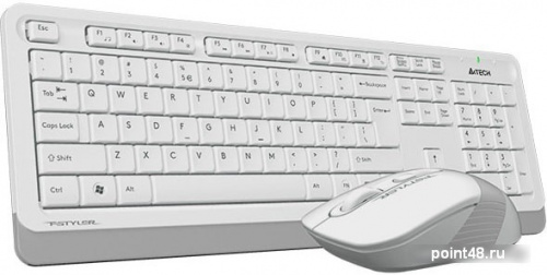Купить Клавиатура + мышь A4 Fstyler FG1010 клав:белый/серый мышь:белый/серый USB беспроводная Multimedia в Липецке фото 3