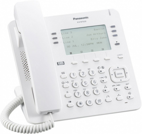 Купить Телефон IP Panasonic KX-NT630RU белый в Липецке фото 2