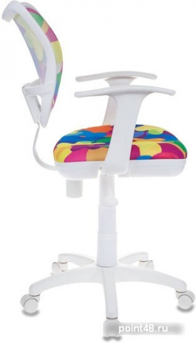 Кресло детское Бюрократ CH-W797/ABSTRACT спинка сетка белый сиденье мультиколор абстракция (пластик белый) фото 3