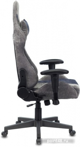 Кресло игровое Zombie VIKING X Fabric серый/темно-синий с подголов. крестовина пластик фото 3
