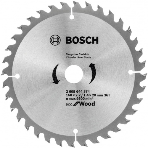 Купить Диск пильный по дер. Bosch ECO WO (2608644374) d=160мм d(посад.)=20мм (циркулярные пилы) в Липецке
