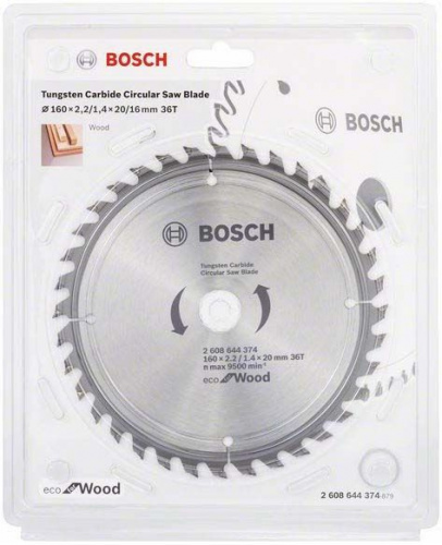 Купить Диск пильный по дер. Bosch ECO WO (2608644374) d=160мм d(посад.)=20мм (циркулярные пилы) в Липецке фото 2