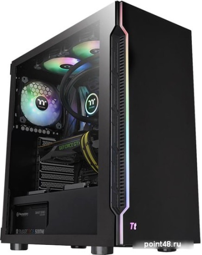 Корпус Thermaltake H200 TG RGB черный без БП ATX 2xUSB3.0 audio bott PSU