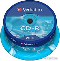 Купить Диск CD-R Verbatim 700Mb 52x Cake Box (25шт) (43432) в Липецке