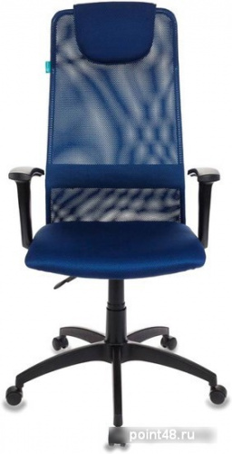 Кресло руководителя Бюрократ KB-8 синий TW-05N TW-10N сетка/ткань с подголов. крестовина пластик фото 2